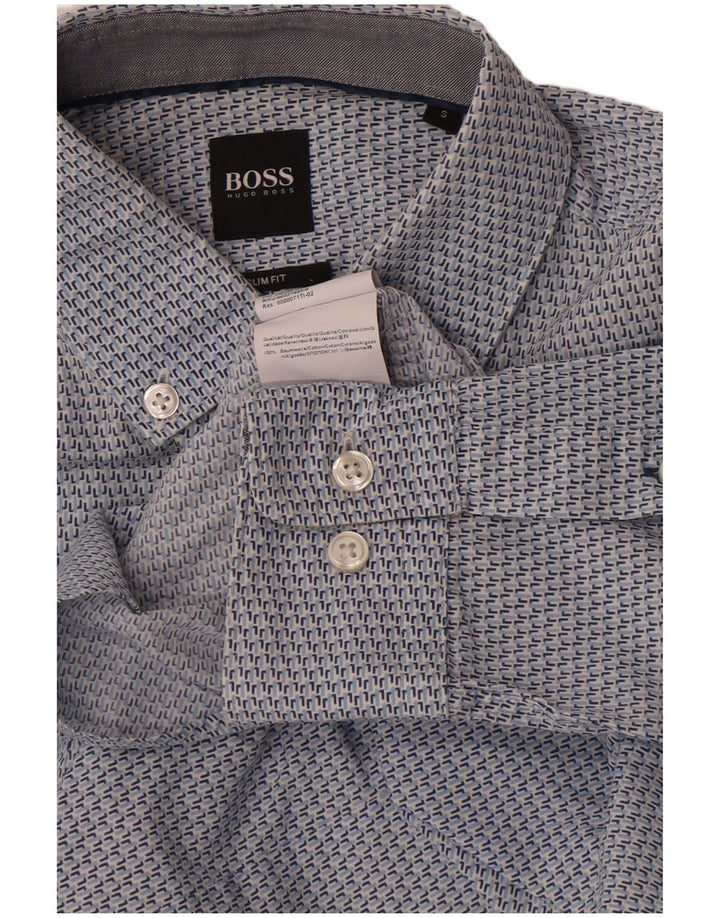Cămașă Slim Fit pentru bărbați Hugo Boss, bumbac albastru mic