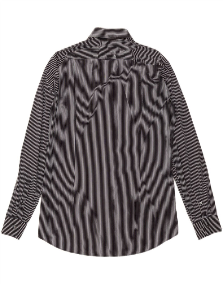 Cămașă elastică pentru bărbați HUGO BOSS Mărimea 42 16 1/2 mare, neagră, cu dungi