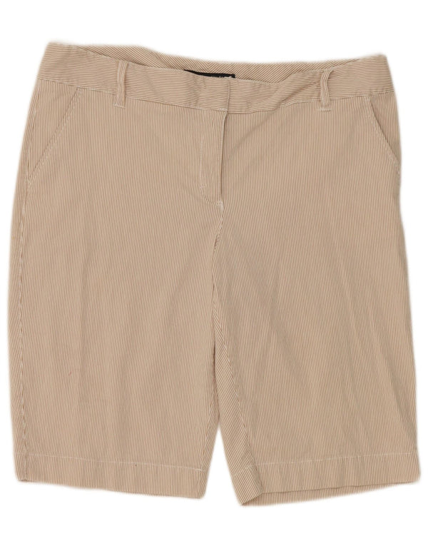 Pantaloni scurti chino Tommy Hilfiger pentru femei US 14 XL W36 Bej Pinstripe Bumbac
