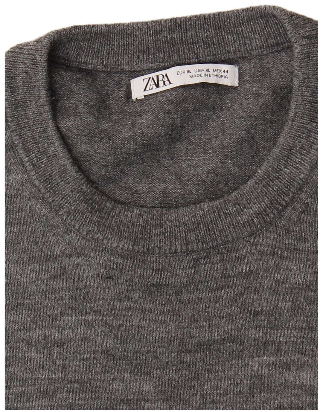Pulover pentru bărbați Zara XL cu gât roșu, gri