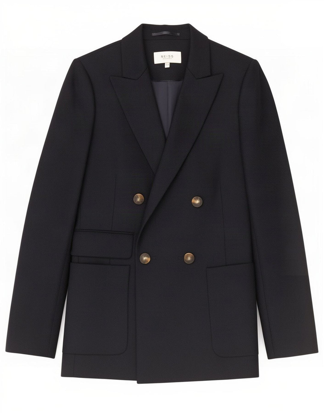 Jachetă Blazer pentru femei Reiss, cu două piepturi, UK 8, lână, albastru bleumarin