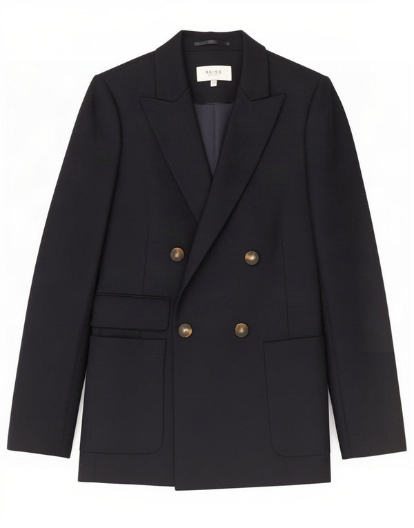 Jachetă Blazer pentru femei Reiss, cu două piepturi, UK 8, lână, albastru bleumarin