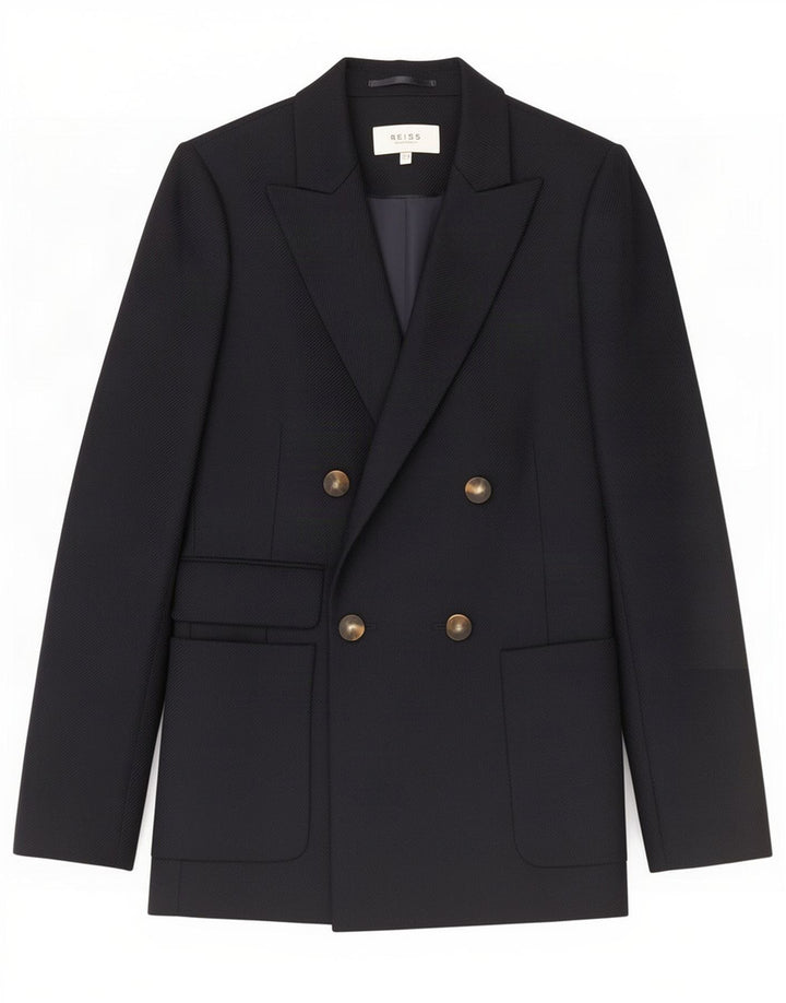 Jachetă Blazer pentru femei Reiss, cu două piepturi, UK 8, lână, albastru bleumarin