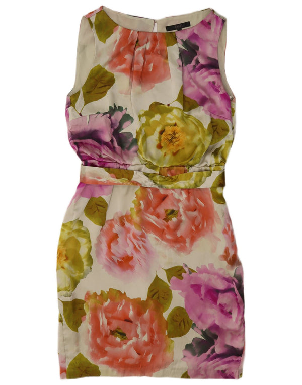 Rochie teacă fără mâneci pentru femei Coast UK 12 Mătase florală multicoloră medie