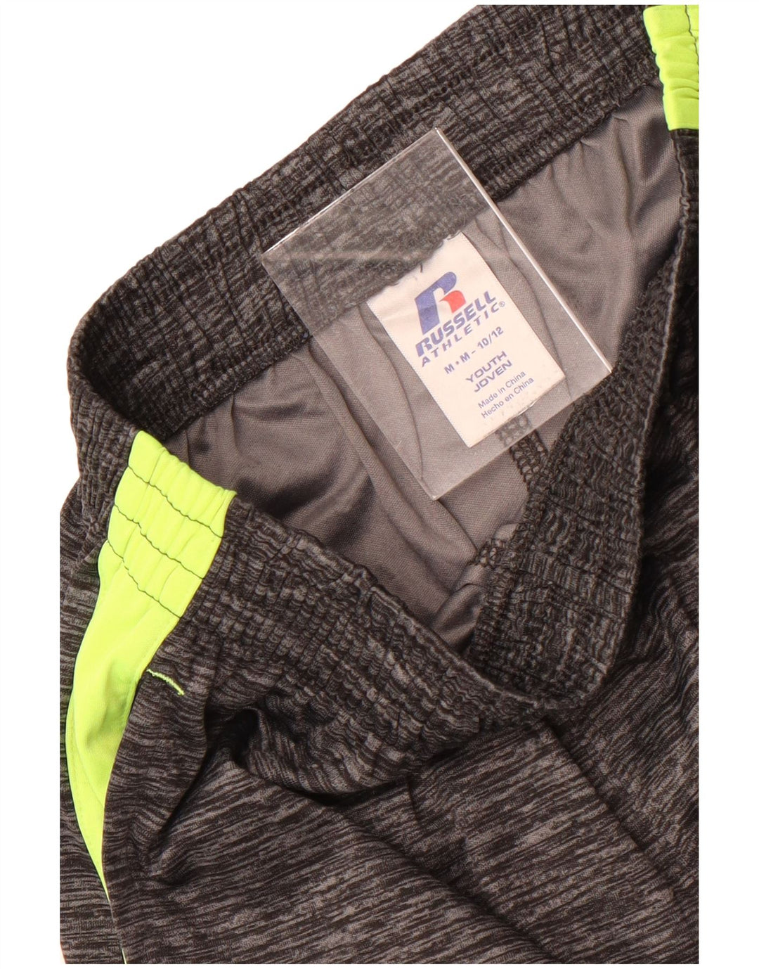 Pantaloni scurți sport Russell Athletic pentru băieți 10-11 ani, gri mediu, color block