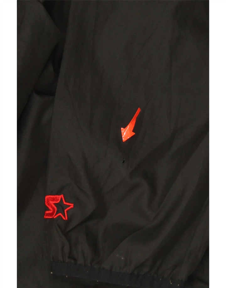 STARTER Mens Hooded Rain Jacket UK 46/48 XL Black Colourblock Polyester Vintage Starter and Second-Hand Starter from Messina Hembry 