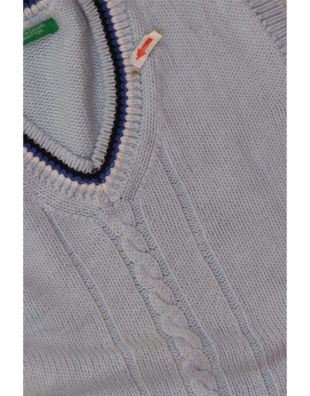 Benetton Boys Vest Tank Top 7-8 Ani Blue Striped