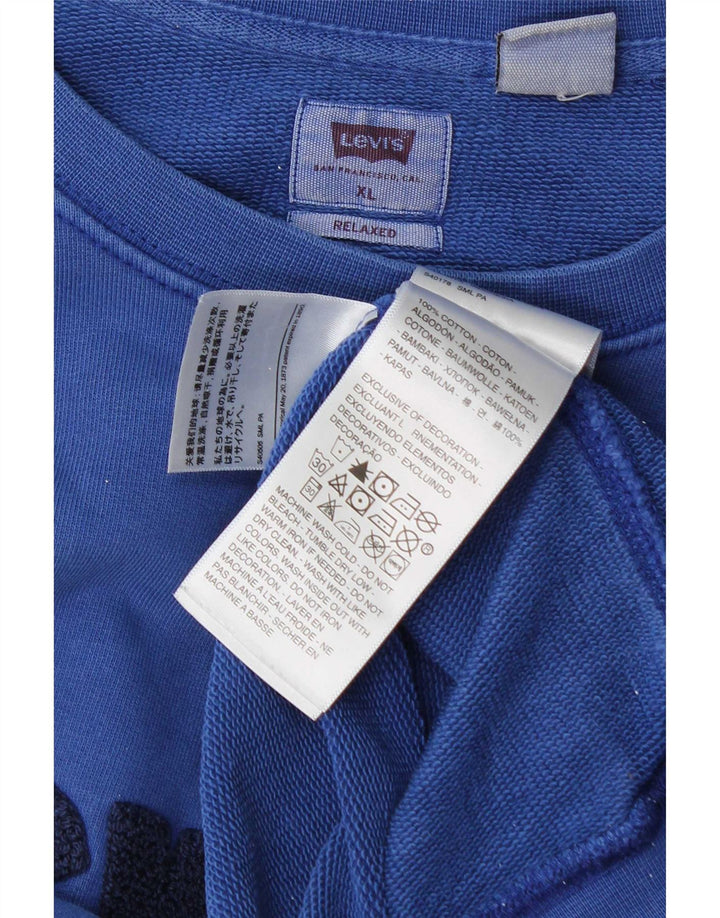 Pulover Levi's Relaxed Graphic pentru bărbați, XL, bumbac, albastru