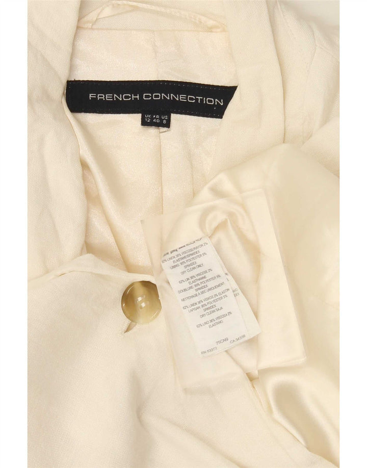 Sacou blazer pentru femei French Connection, cu 1 nasture, UK 12, in alb mediu