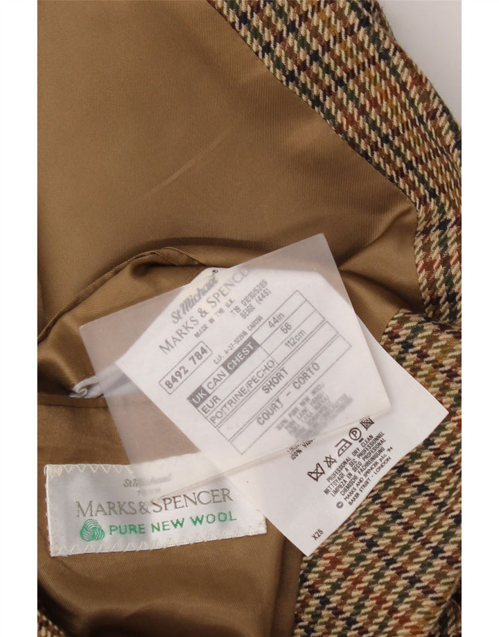 Marks & Spencer jachetă pentru bărbați cu 2 nasturi, UK 44 2XL, maro, picioare de găină