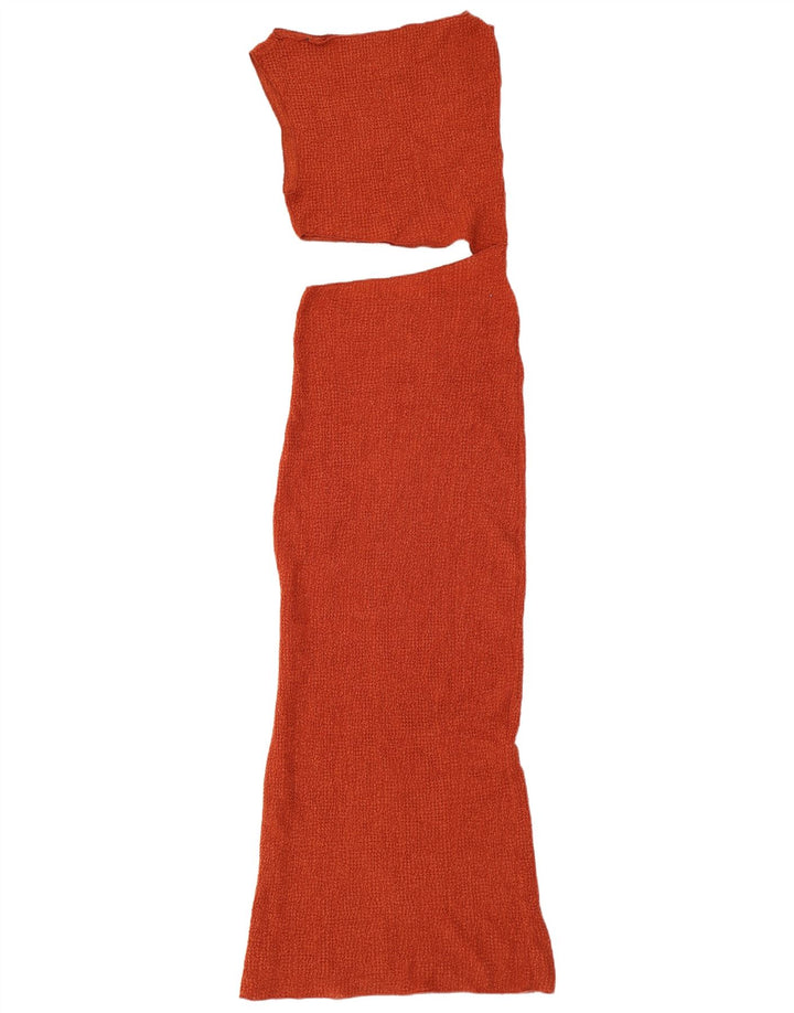 Rochie bodycon maxi decupată pentru femei Zara, maro mediu, poliester