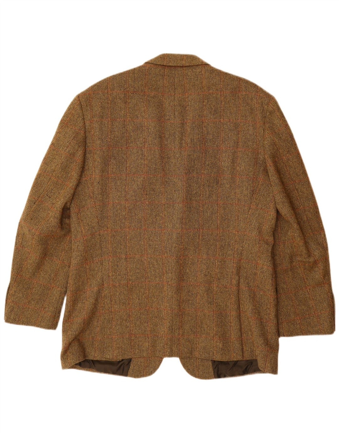 Jachetă pentru bărbați HUGO BOSS cu 2 nasturi EU 56 3XL Lână nouă cu carouri maro