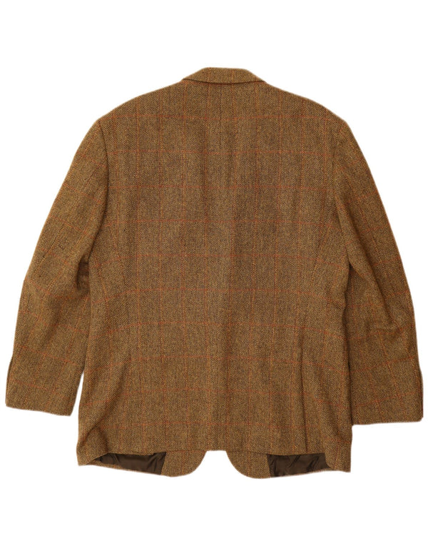 Jachetă pentru bărbați HUGO BOSS cu 2 nasturi EU 56 3XL Lână nouă cu carouri maro