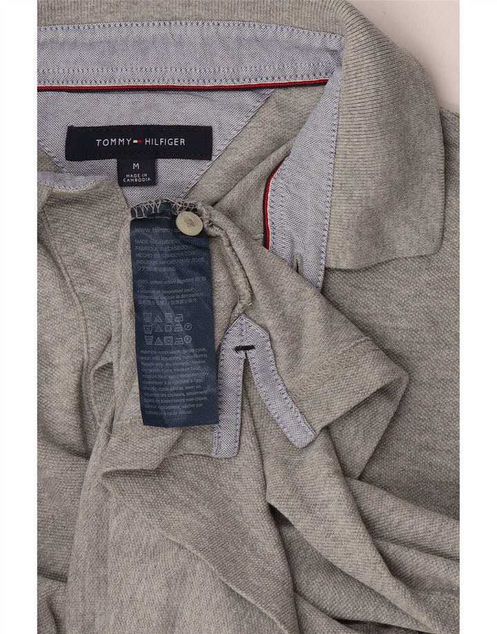 Tricou polo Tommy Hilfiger pentru bărbați, bumbac, gri mediu