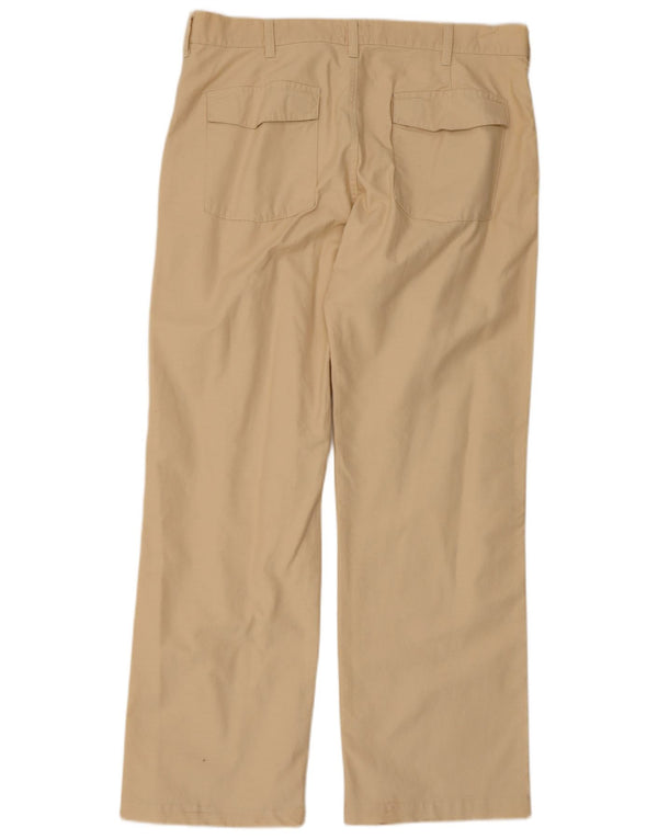 Armani Pantaloni Chino Drepți Bărbați L36 L32 Bumbac Bej