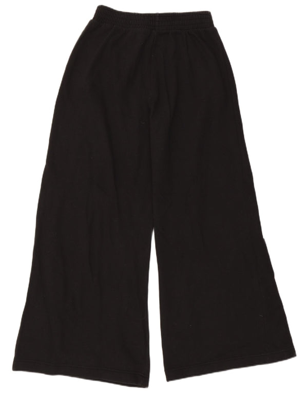 Pantaloni de trening cu picior largi Benetton pentru femei UK 8, bumbac negru mic