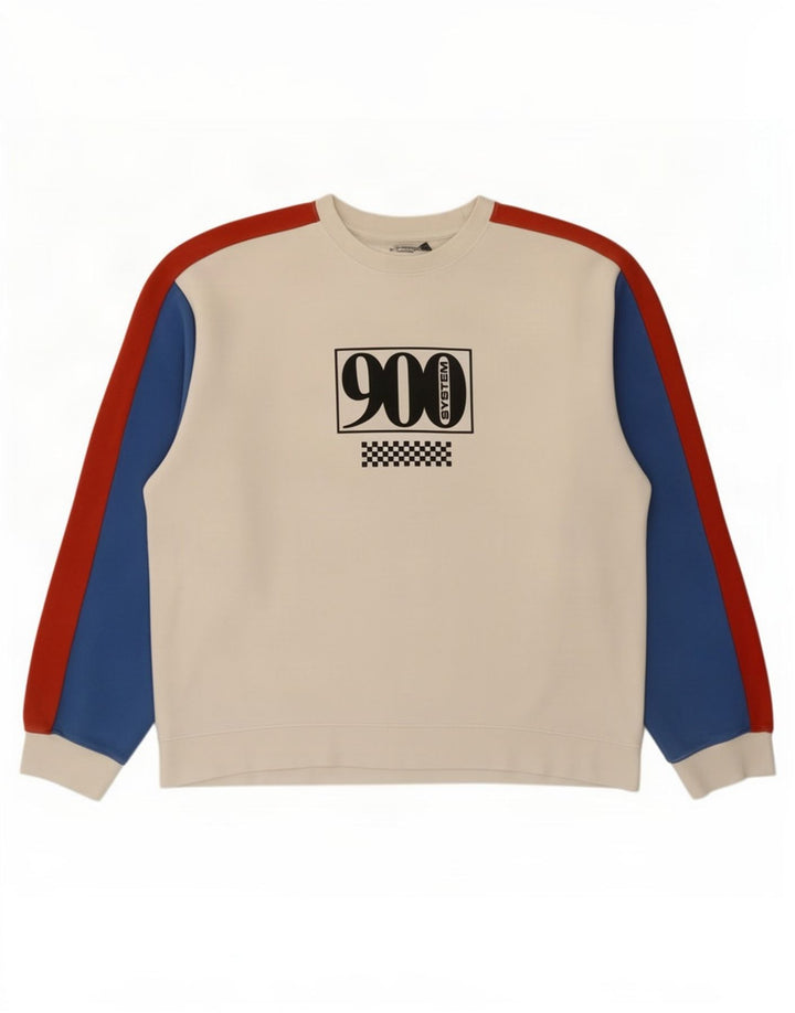 Pulover grafic pentru bărbați Topman, mare, alb, bloc de culoare