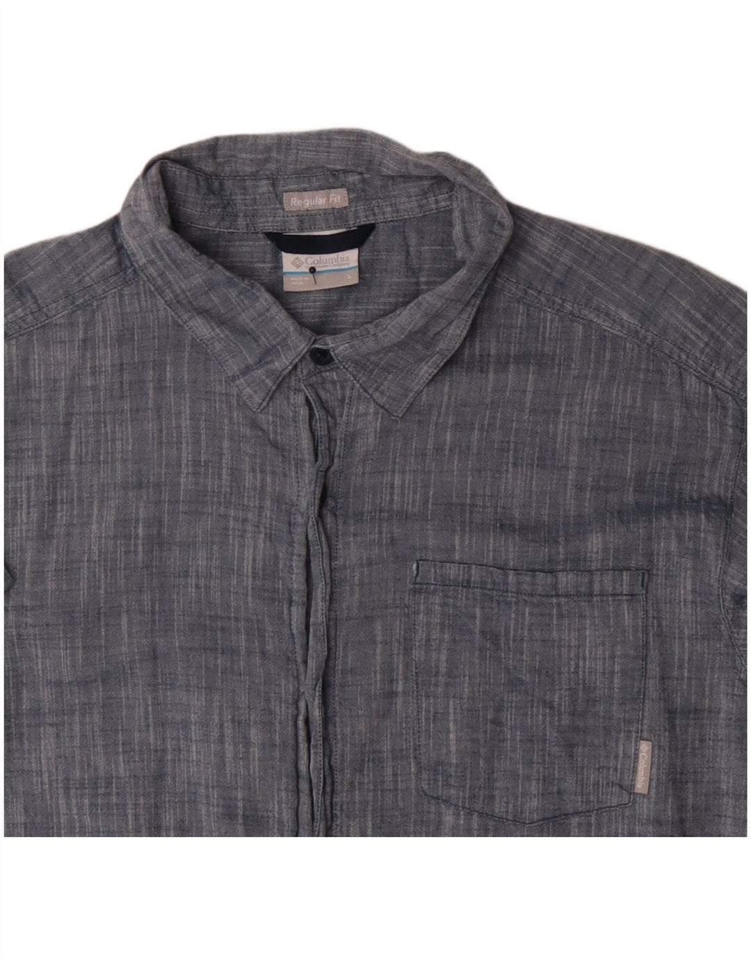 Cămașă Columbia cu mânecă scurtă pentru bărbați, cu ajustare normală, mare, albastru, bumbac