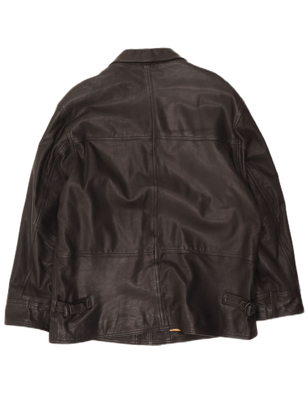Jachetă de piele vintage pentru bărbați UK 38 Medium Black Leather