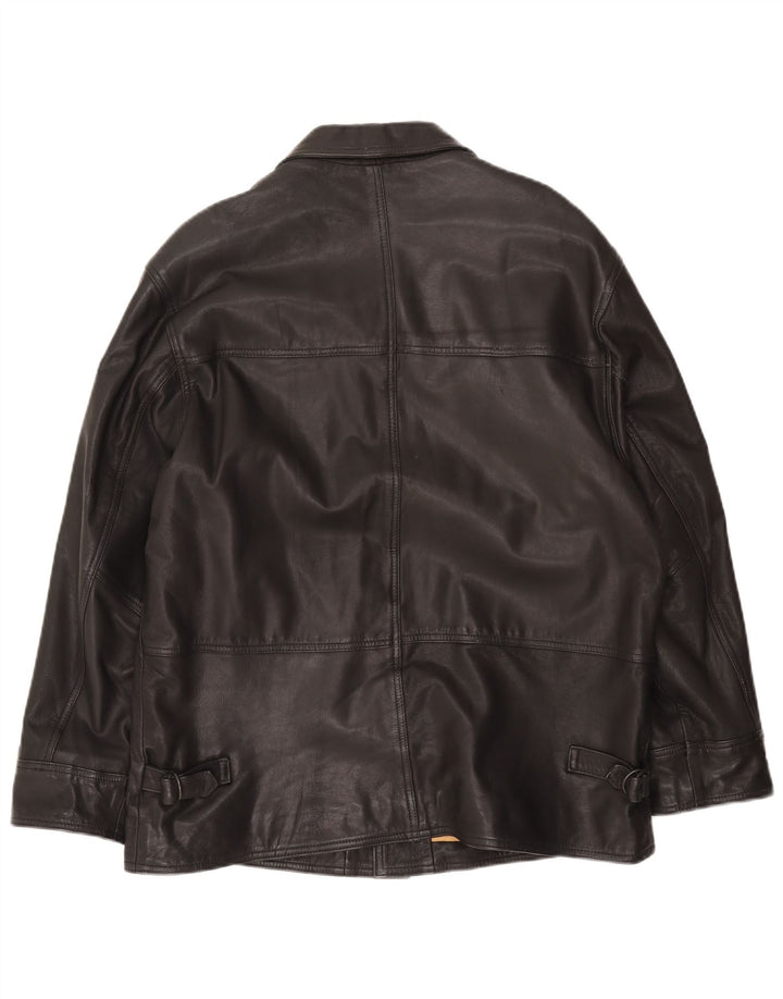 Jachetă de piele vintage pentru bărbați UK 38 Medium Black Leather