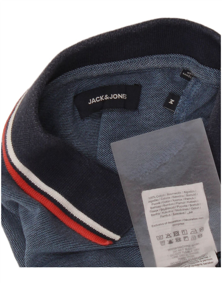 Cămașă polo Jack & Jones pentru bărbați, bumbac color bloc, albastru mediu