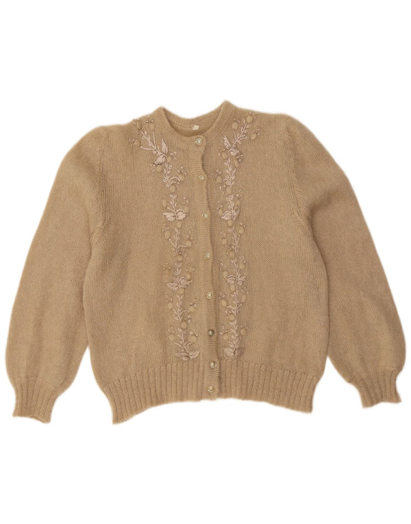 Pulover cardigan pentru femei VINTAGE UK 12 Medium Bej Floral