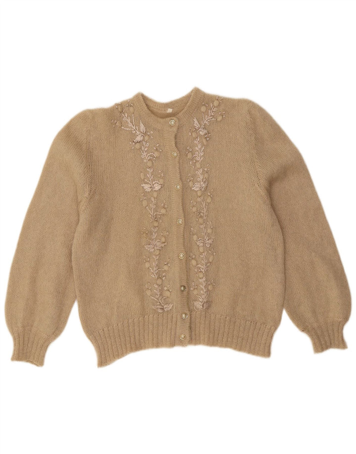 Pulover cardigan pentru femei VINTAGE UK 12 Medium Bej Floral