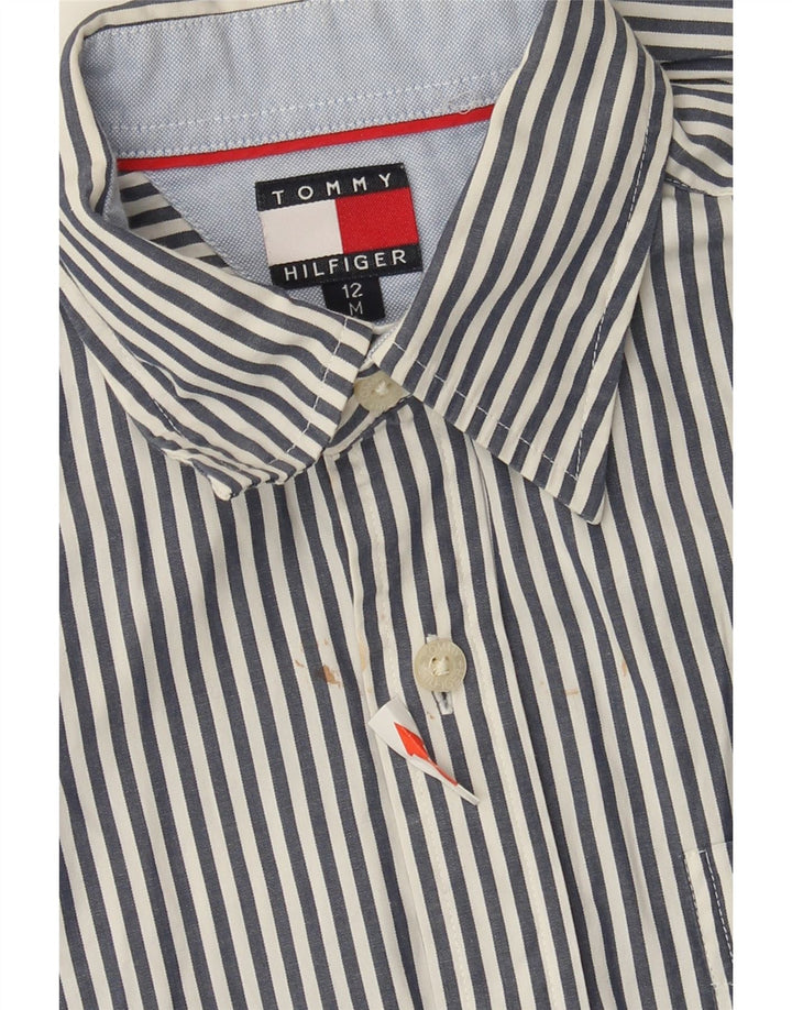 Cămașă Tommy Hilfiger pentru băieți 11-12 ani, bumbac cu dungi albastre medii