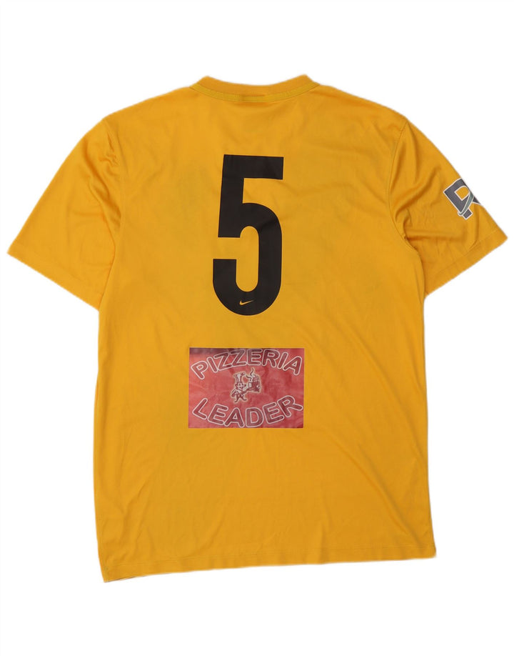 Tricou grafic Nike Dri Fit pentru bărbați Top Mediu Galben Poliester Bloc de culoare