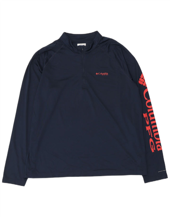 Top de trening Columbia Omni-Shade Graphic Pulover pentru bărbați XL bleumarin