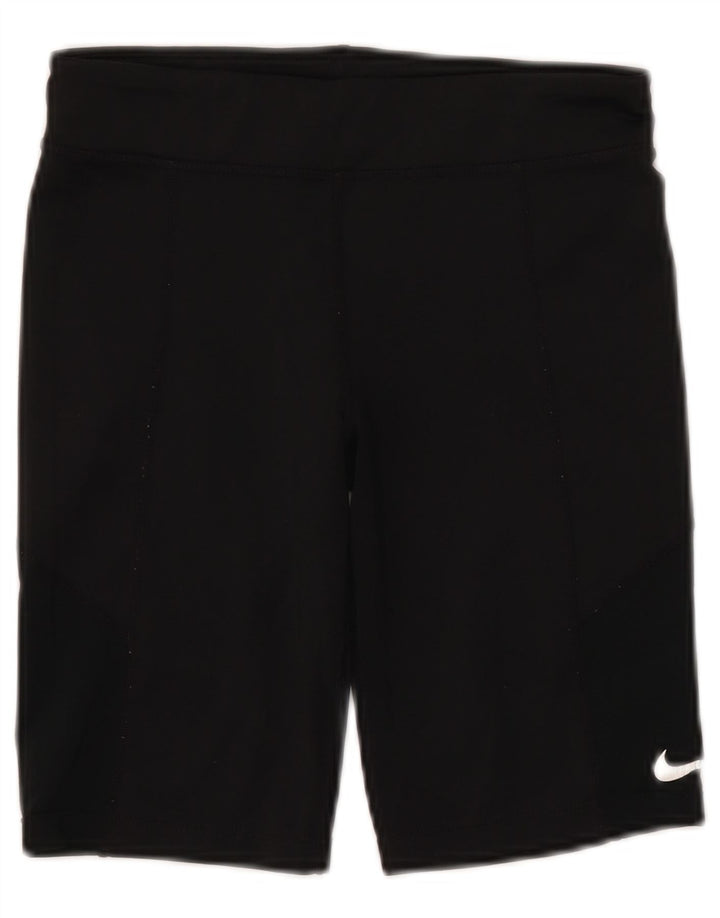 Pantaloni scurti sport pentru fete NIKE 12-13 ani, mari, negru, poliester