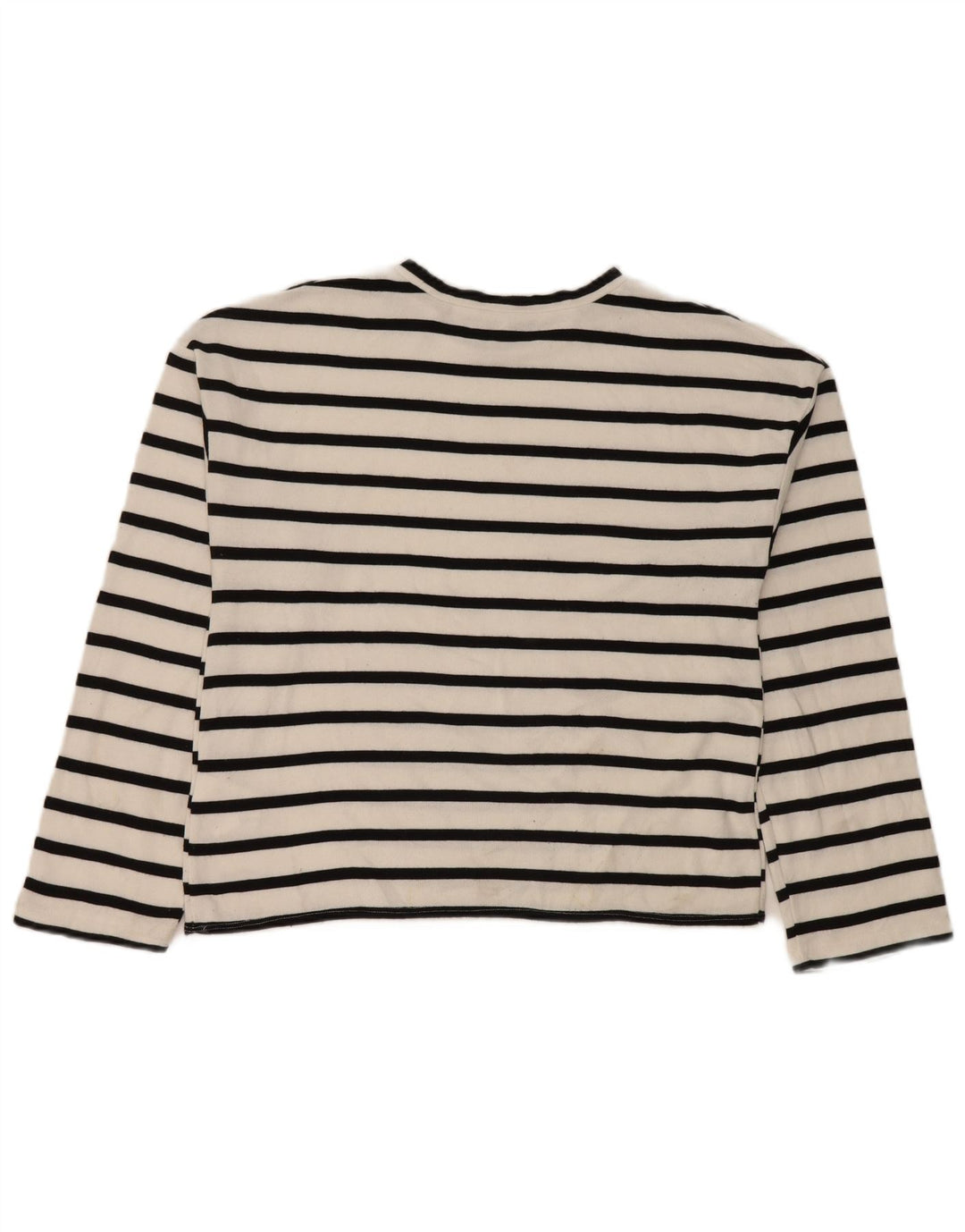 Top femeie Zara cu mânecă lungă UK 14 Medium White Striped Viscose