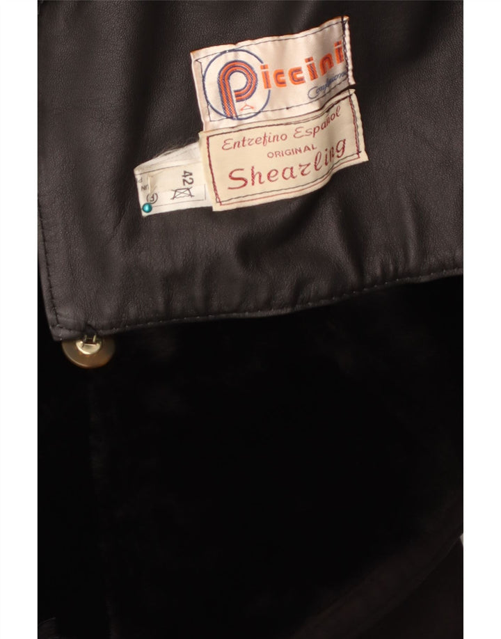 Palton din shearling pentru femei Piccini, cu ajustare largi, IT 42 Medium Black Shearling
