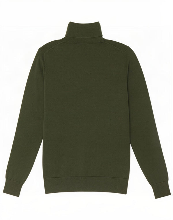 Pulover pentru femei Massimo Dutti cu gât rulat din mătase verde mediu UK 12