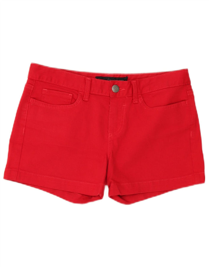 Pantaloni scurți din denim Calvin Klein pentru femei W26, bumbac roșu mic