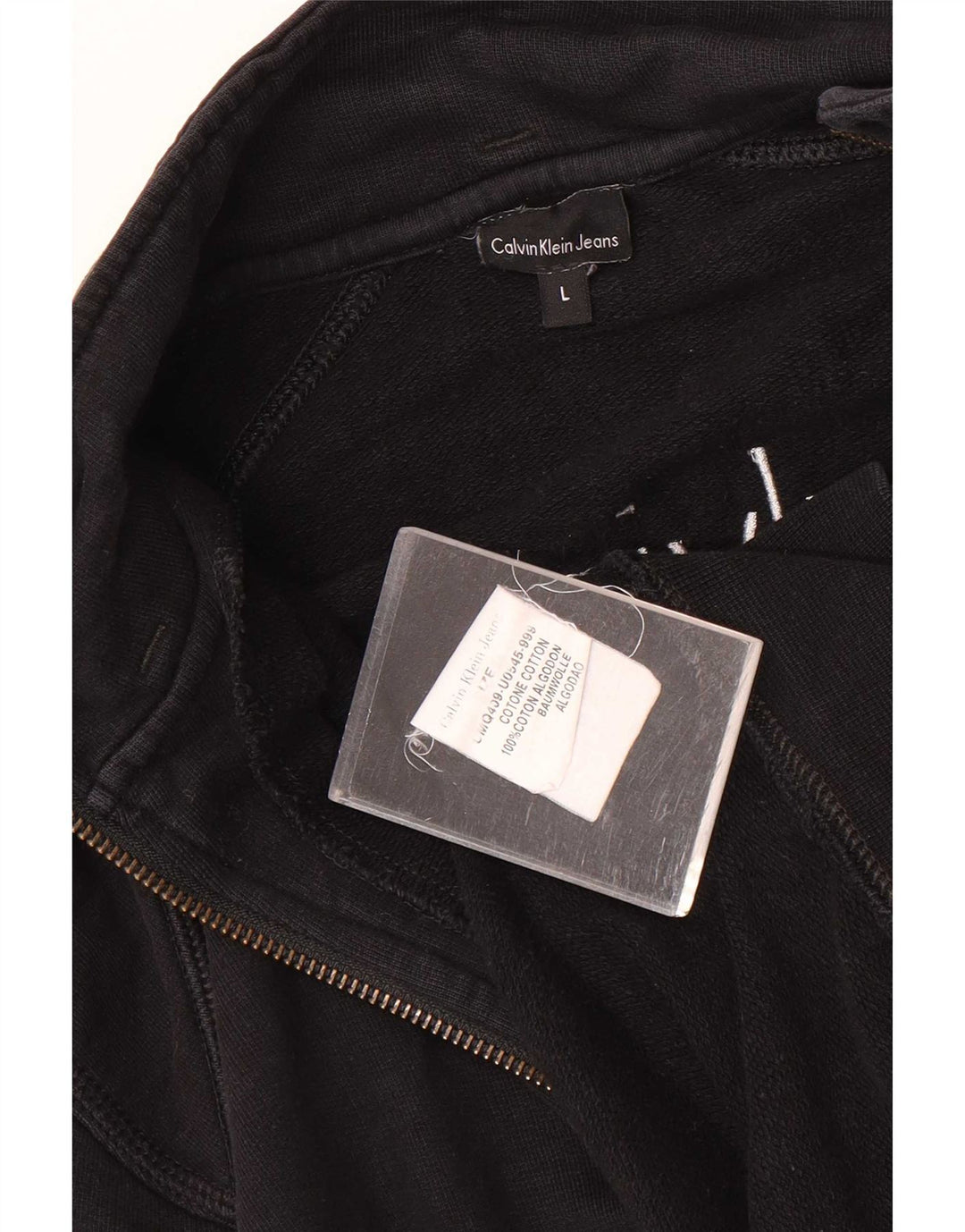 Calvin Klein Jeans Jachetă de trening grafică pentru bărbați, mare, neagră