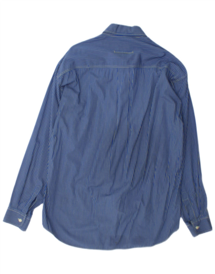 Cămașă de flanel pentru bărbați Trussardi Jeans, carouri albastre medii