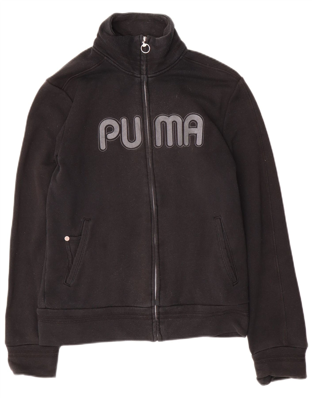 Jachetă de top pentru trening Puma pentru femei, UK 12, bumbac mediu negru