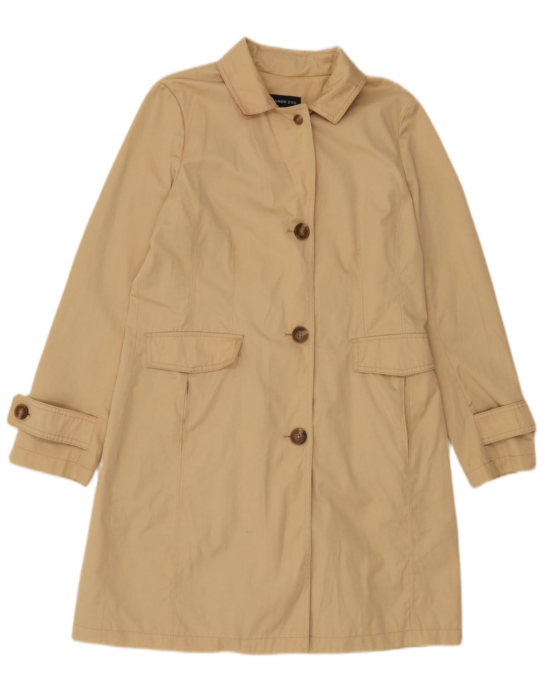 Trench pentru femei Lands End UK 10 Bumbac Bej mic