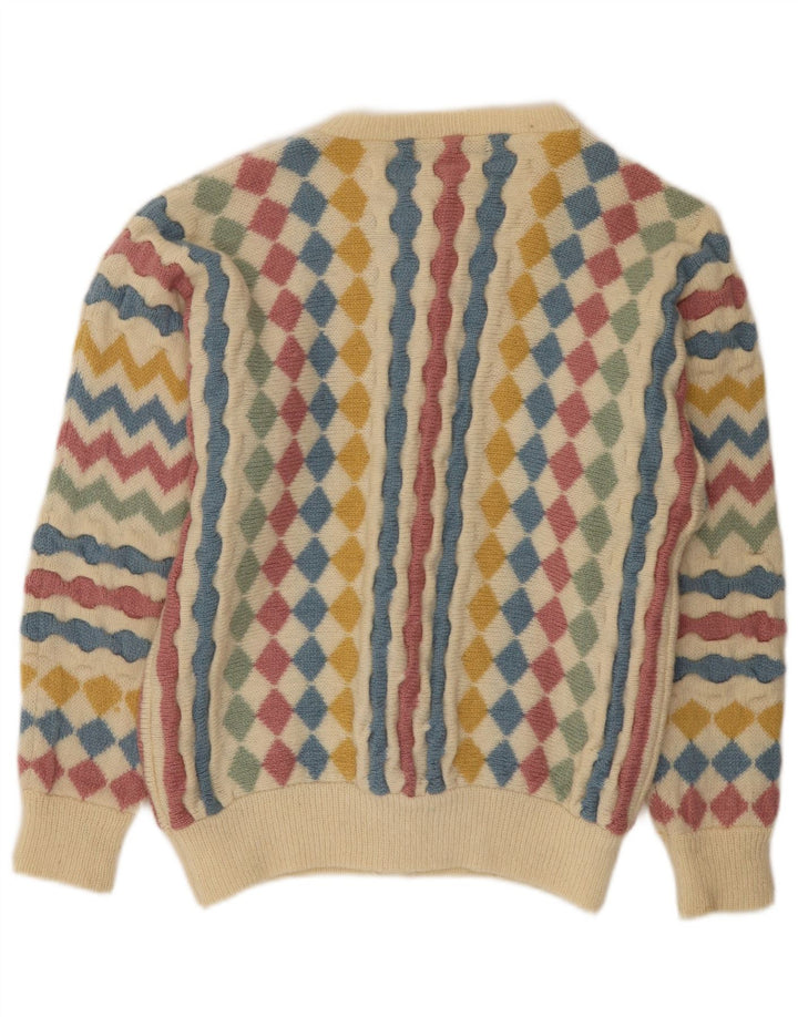 Pulover cardigan pentru femei Tulchan, mărime unica, bej, lână nouă argyle/diamond