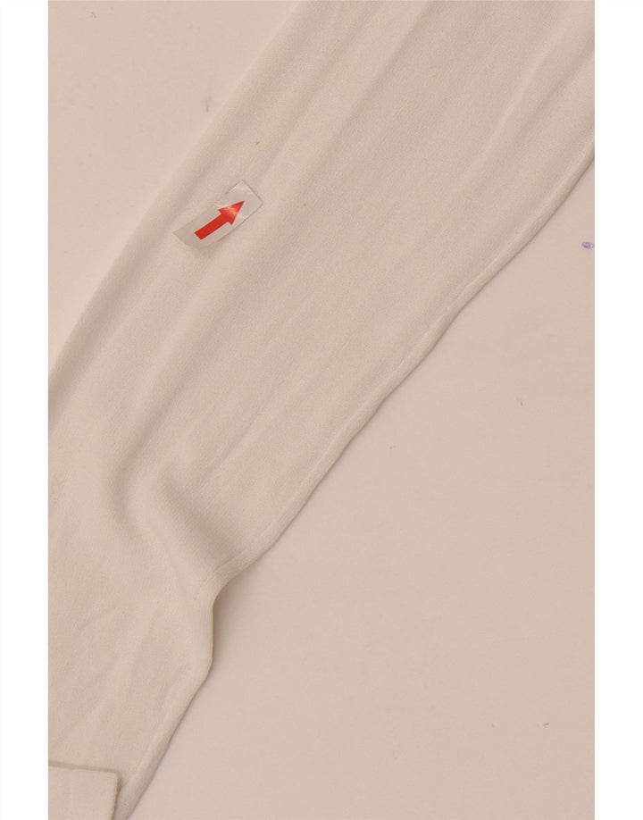 Top transparent cu mânecă lungă pentru femei Zara UK 12 Medium White Viscose