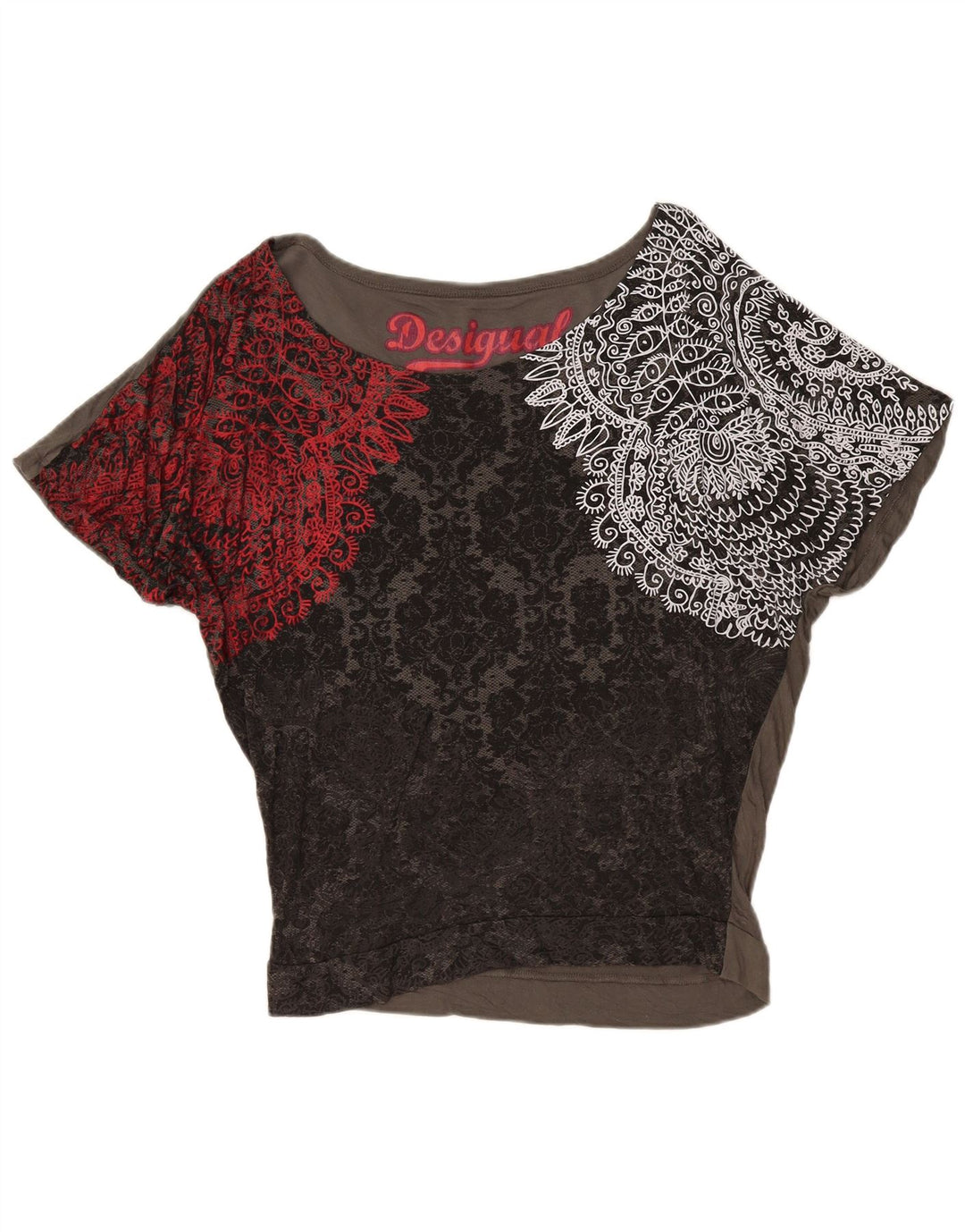 Bluză Desigual pentru femei Batwing Top UK 14 Medium Gri Paisley Viscose