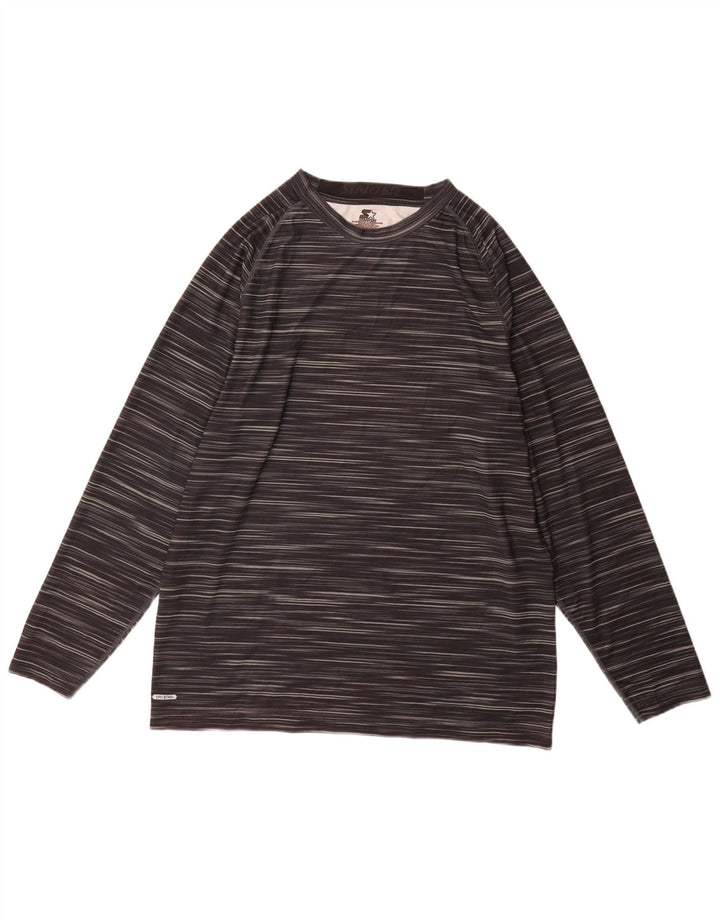 Starter Top pentru bărbați cu mânecă lungă Marea Britanie 46/48 XL Poliester negru cu dungi