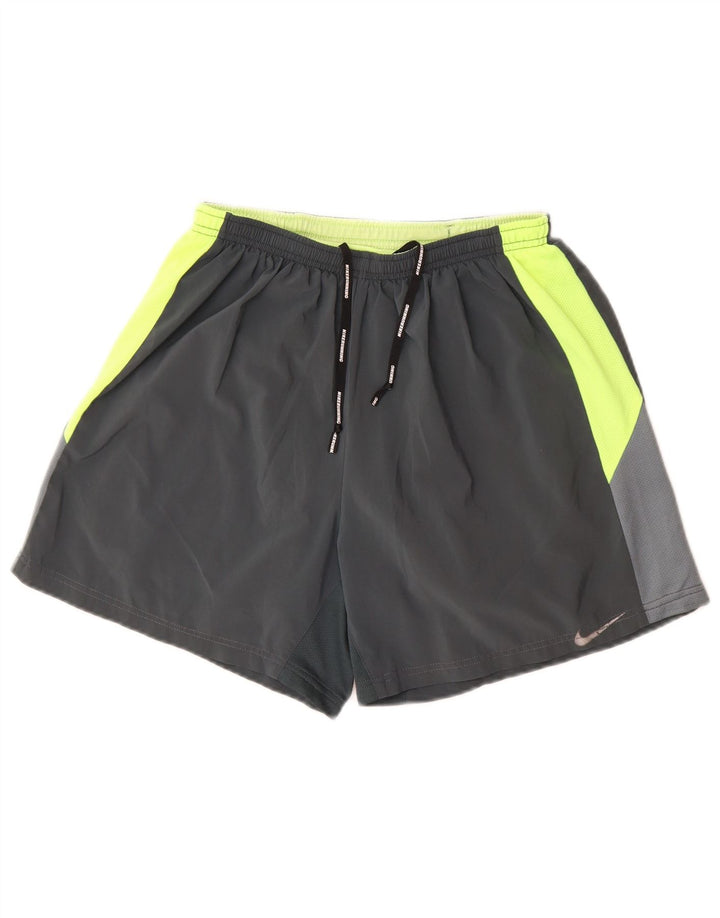 Pantaloni scurți sport Nike Dri Fit pentru bărbați, gri mediu, color block
