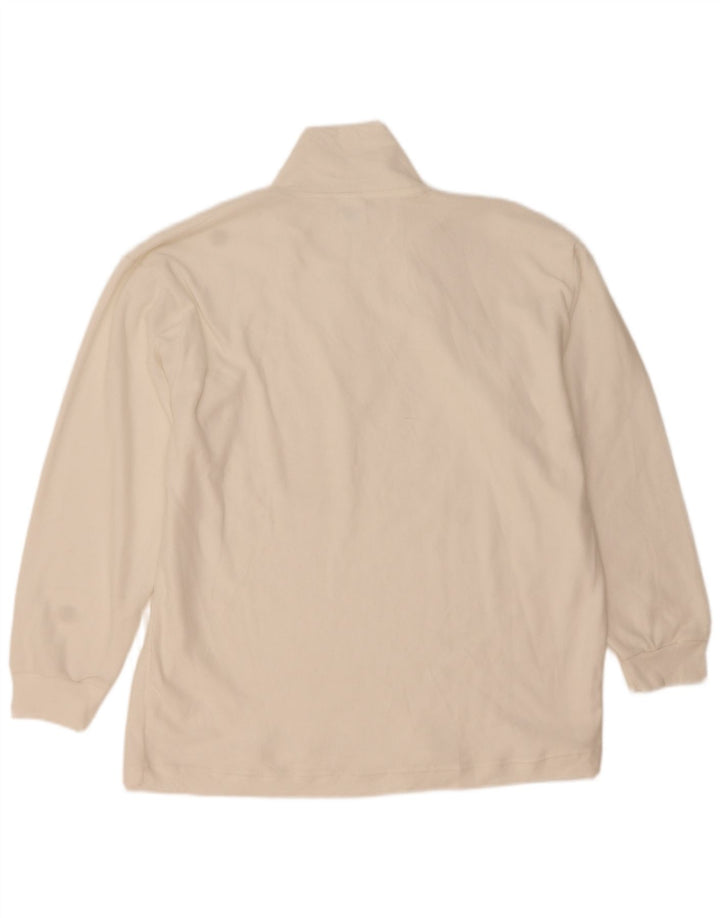 Pulover pentru bărbați Campagnolo, cu fermoar, cu gât, XL, poliester alb