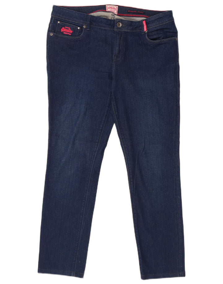 SUPERDRY Blugi skinny pentru femei, cu ajustare standard, W32 L28, bumbac albastru