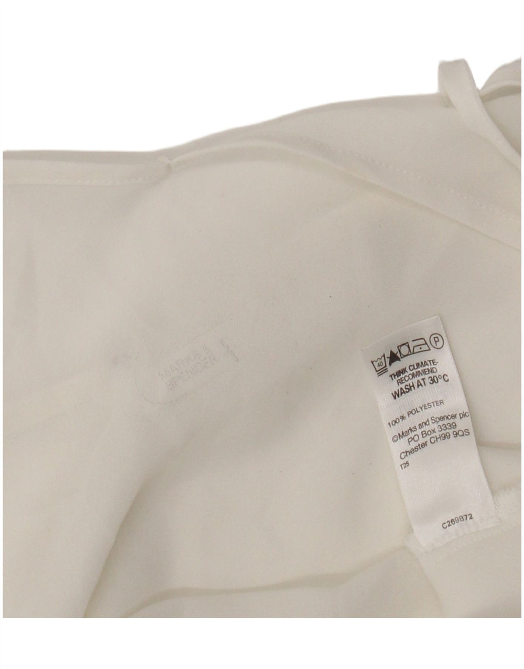 Marks & Spencer Womens See Through Cami Top UK 12 Medium White Poliester
