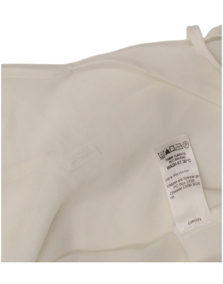 Marks & Spencer Womens See Through Cami Top UK 12 Medium White Poliester