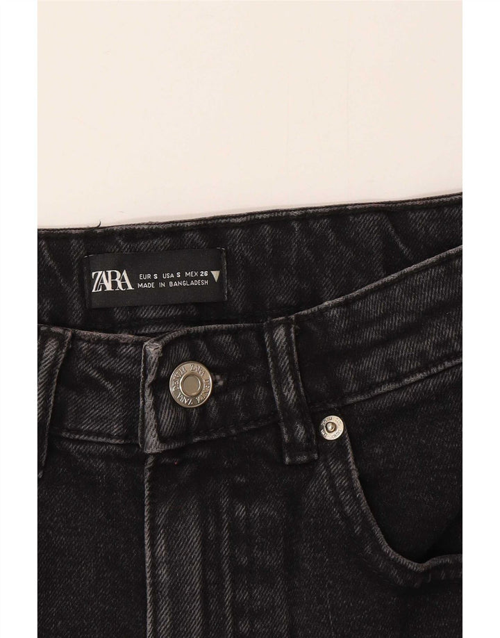 Fusta Mini Denim Zara Femei Mic W26 Bumbac Gri