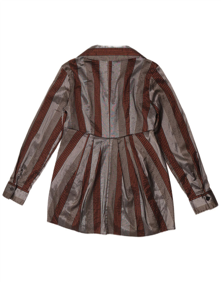 Bluză cămașă cu paragate Naracamicie pentru femei UK 12 Medium Gri Dunge